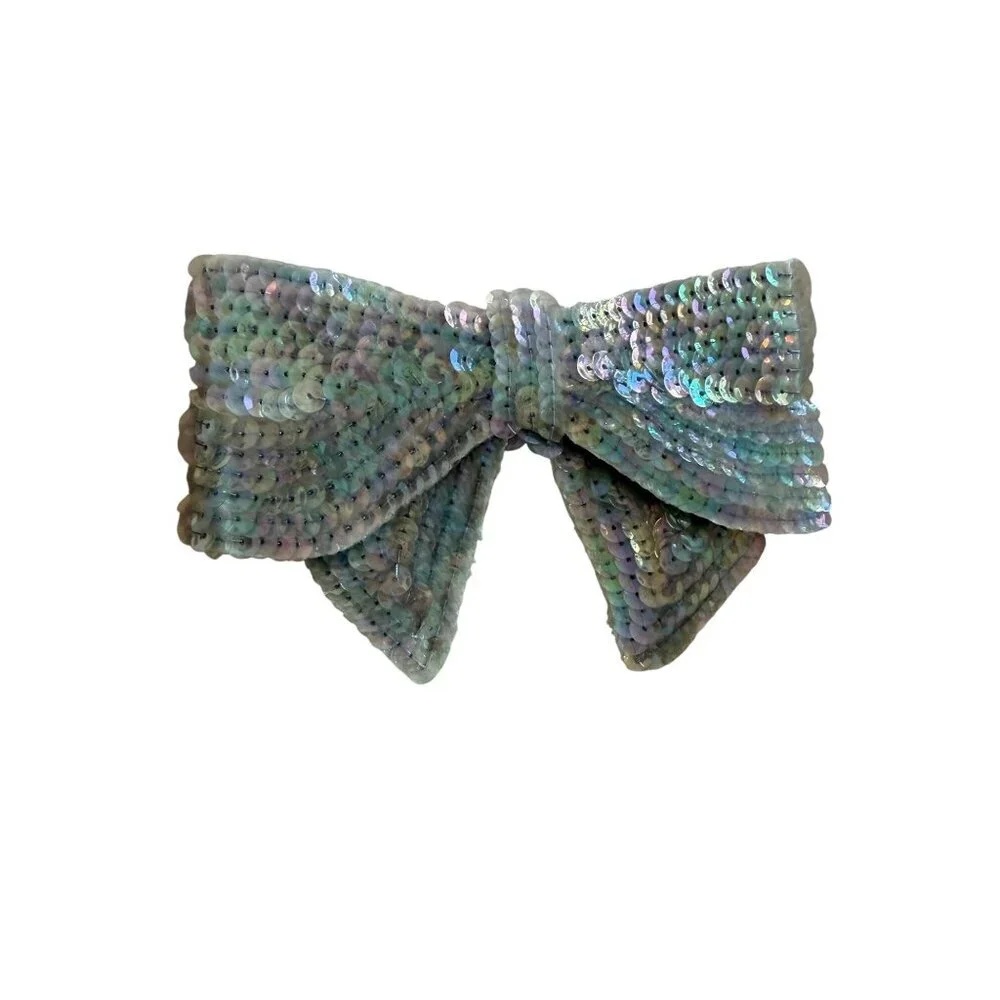 Bundle of 3 Vintage Beaded Sequin Appliques Flower Bows